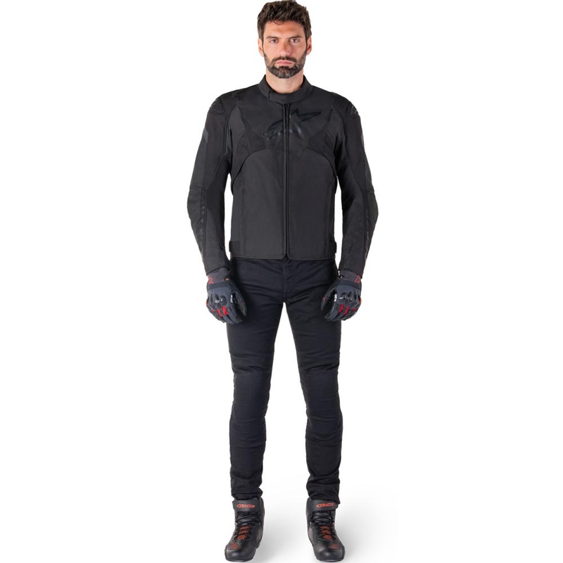 Chaqueta de moto impermeable Alpinestars T-JAWS V4 negra-negra