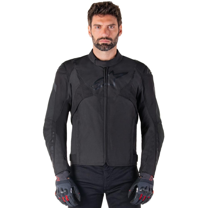 Chaqueta de moto impermeable Alpinestars T-JAWS V4 negra-negra