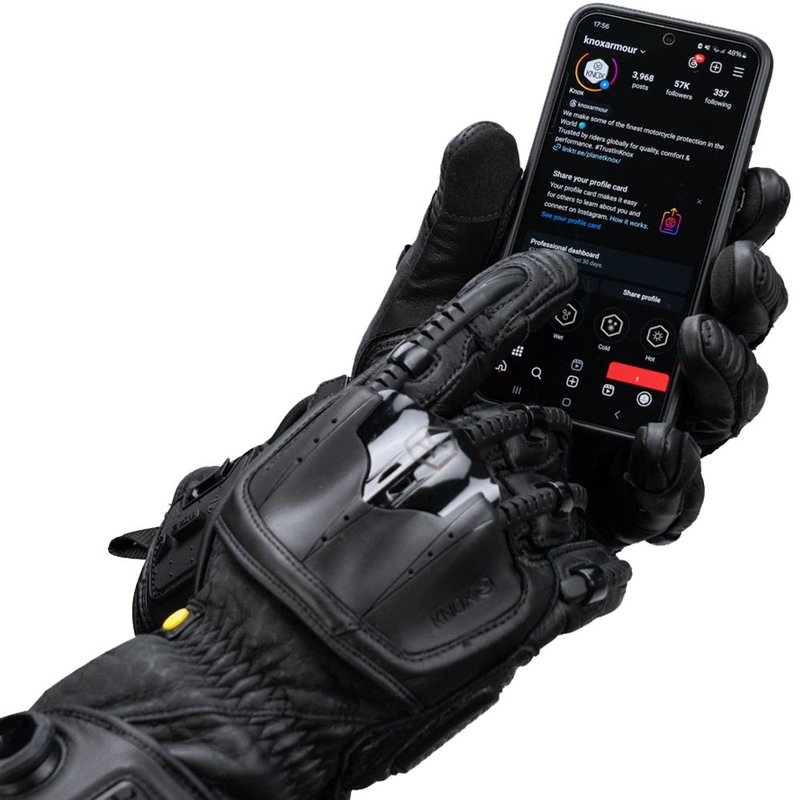 Guantes de moto Knox Handroid All Black Mk5 negros
