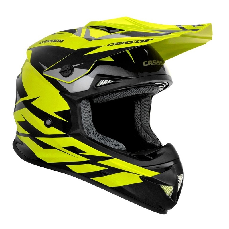 Casco de motocross infantil Cassida Cross Cup Two negro-gris-amarillo fluo