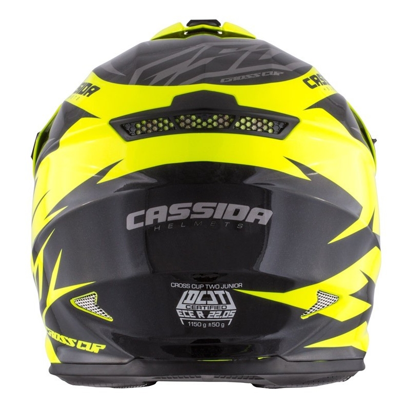 Casco de motocross infantil Cassida Cross Cup Two negro-gris-amarillo fluo