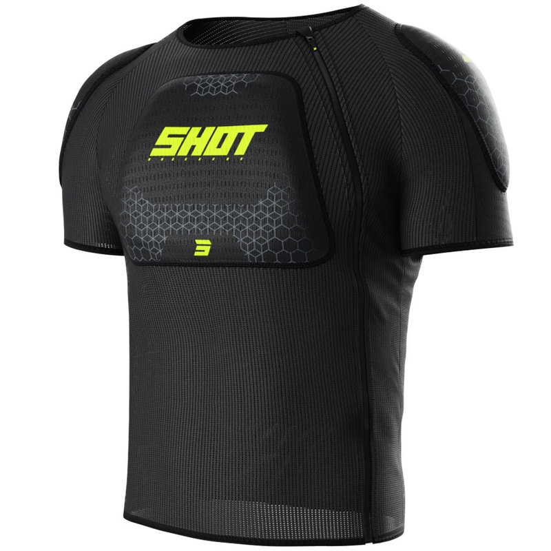 Protector corporal infantil Shot Airlight T-Shirt negro-amarillo fluo