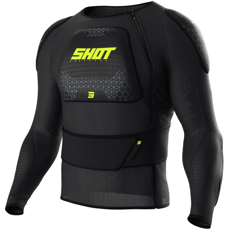 Protector corporal infantil Shot Airlight negro-amarillo fluo