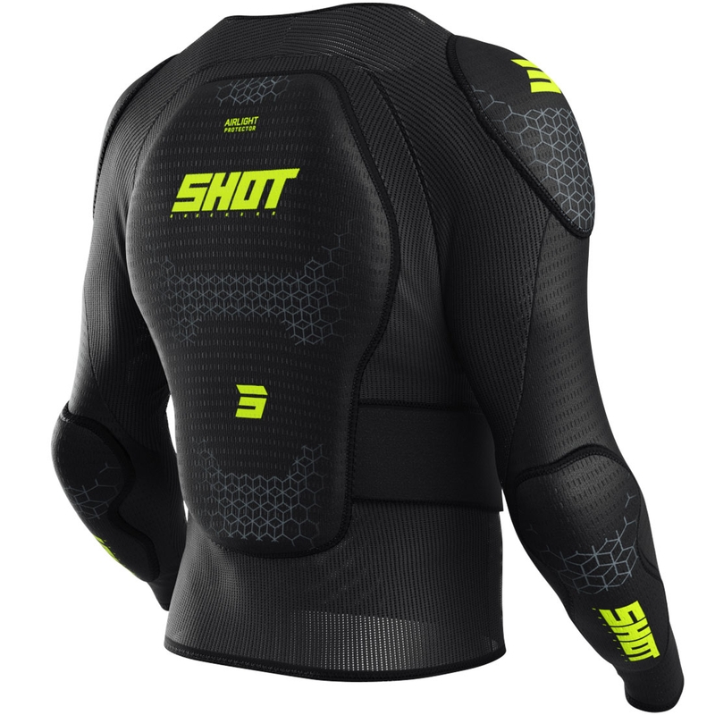 Protector corporal infantil Shot Airlight negro-amarillo fluo