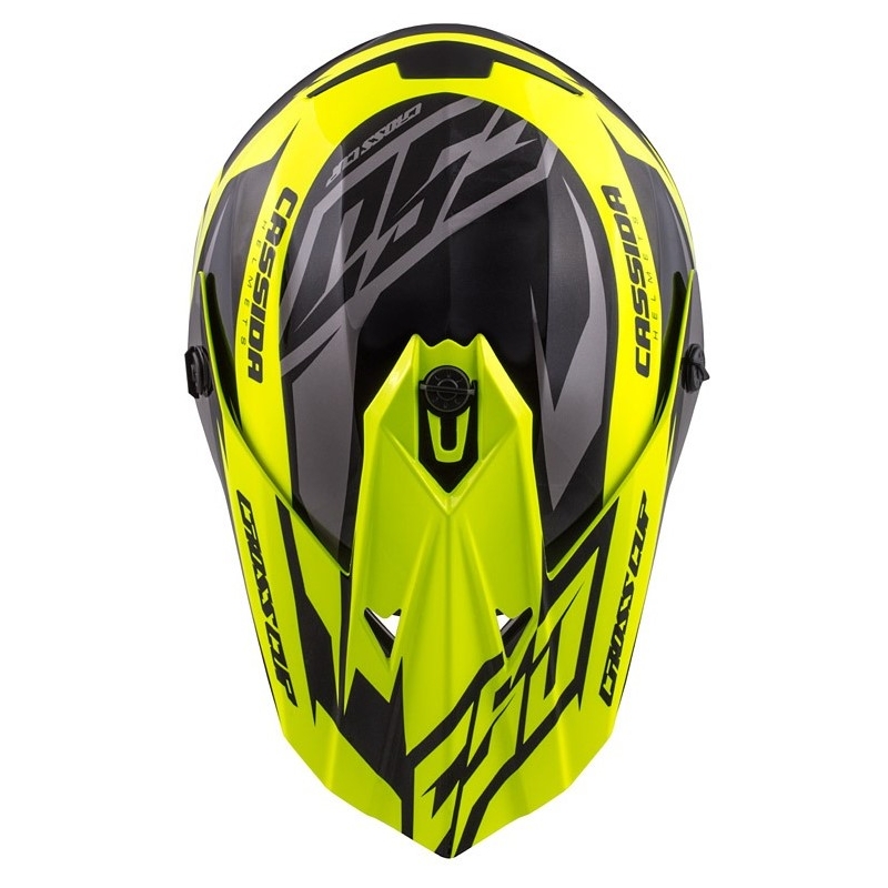 Casco de motocross infantil Cassida Cross Cup Two negro-gris-amarillo fluo
