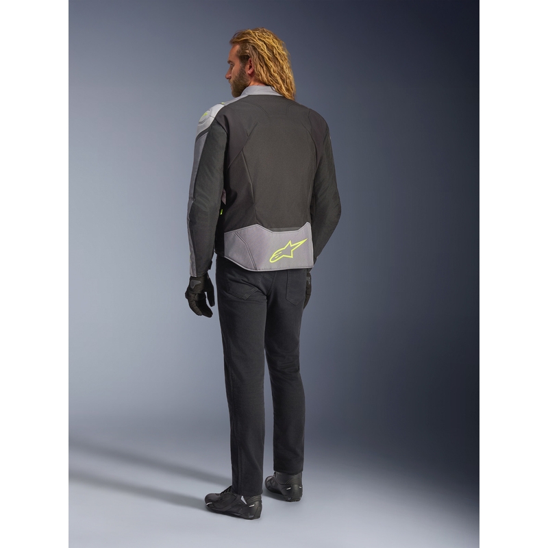 Chaqueta de moto impermeable Alpinestars T-JAWS V4 negra-gris claro-gris