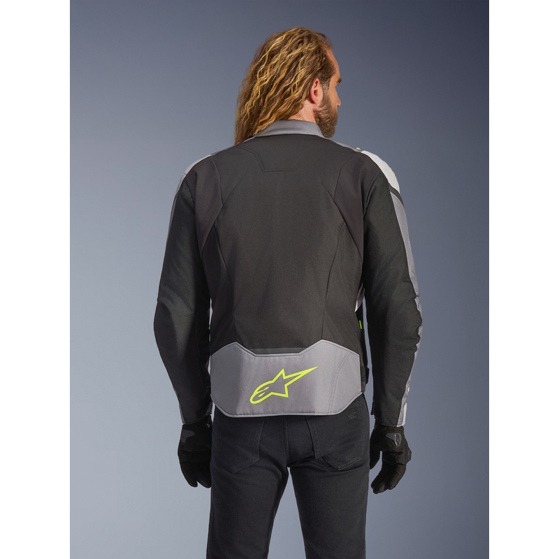 Chaqueta de moto impermeable Alpinestars T-JAWS V4 negra-gris claro-gris