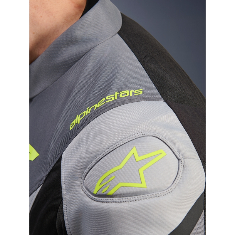 Chaqueta de moto impermeable Alpinestars T-JAWS V4 negra-gris claro-gris