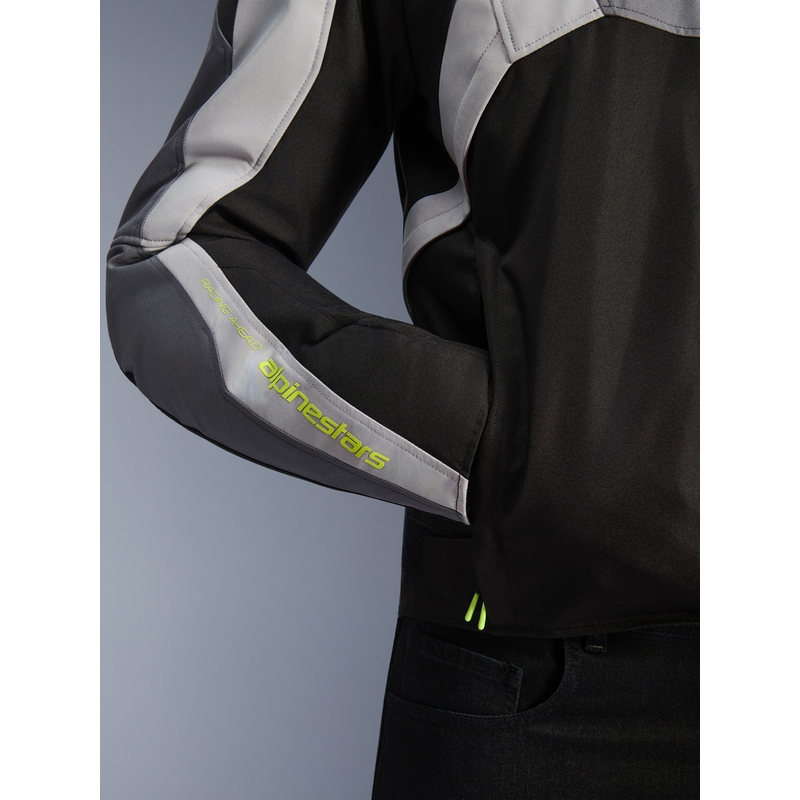 Chaqueta de moto impermeable Alpinestars T-JAWS V4 negra-gris claro-gris