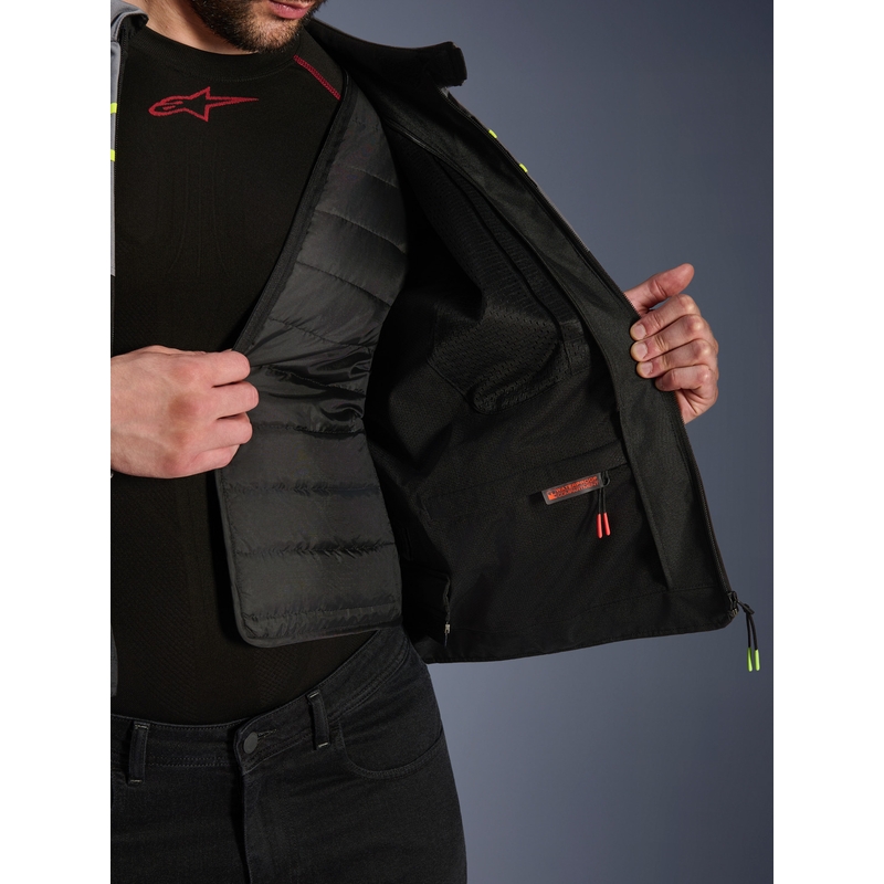 Chaqueta de moto impermeable Alpinestars T-JAWS V4 negra-gris claro-gris