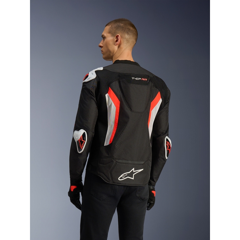 Chaqueta de moto Alpinestars T-GP AIR negra-rojo flúor
