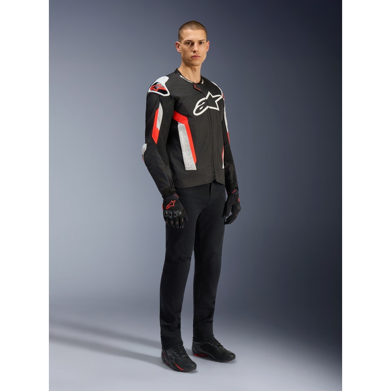 Chaqueta de moto Alpinestars T-GP AIR negra-rojo flúor