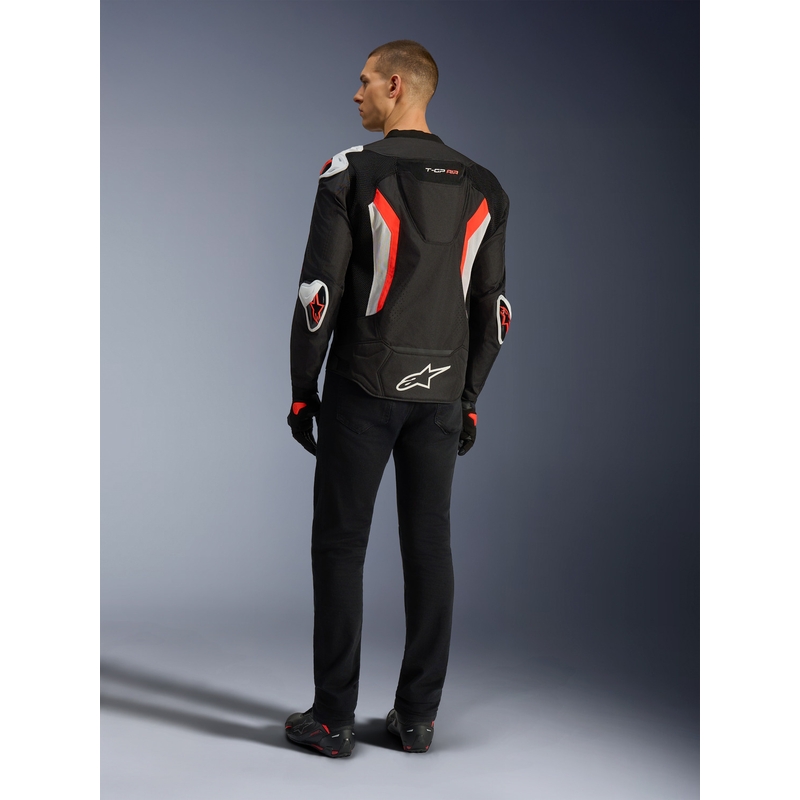 Chaqueta de moto Alpinestars T-GP AIR negra-rojo flúor