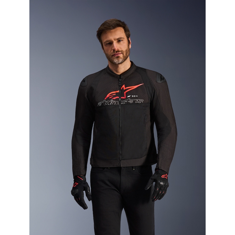 Chaqueta de moto Alpinestars SMX Air negra-roja-blanca
