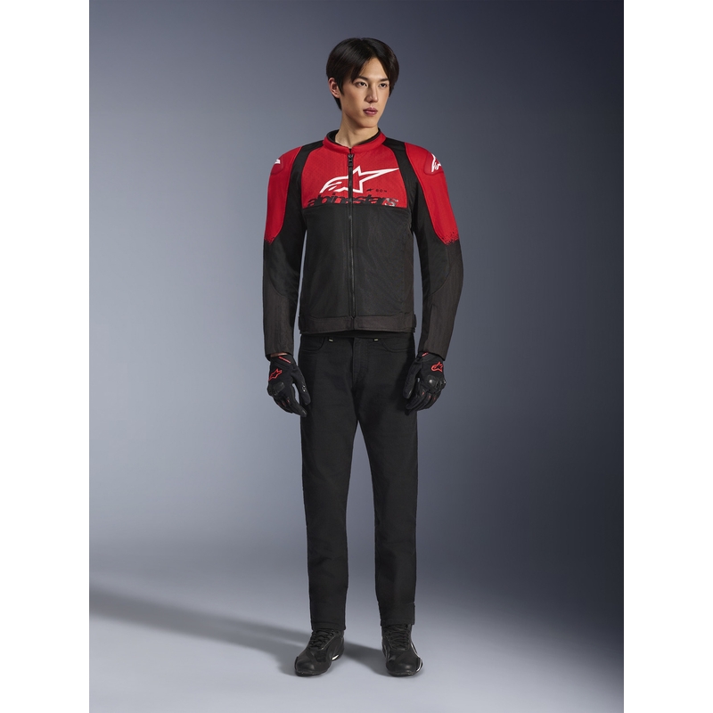 Chaqueta de moto Alpinestars SMX Air roja y negra