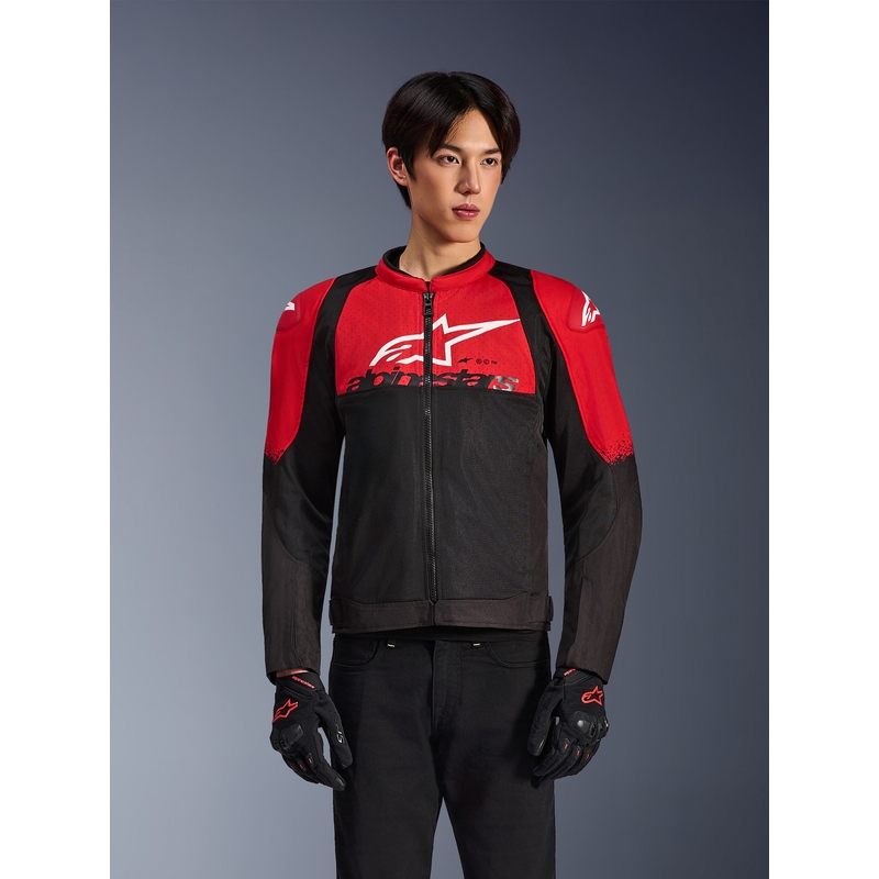 Chaqueta de moto Alpinestars SMX Air roja y negra