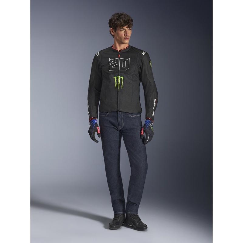 Chaqueta de moto Alpinestars T-SPS Air V2 Monster FQ20, colección blanco y negro.