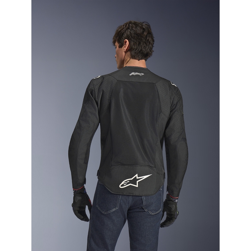 Chaqueta de moto Alpinestars T-SPS Air V2 Monster FQ20, colección blanco y negro.