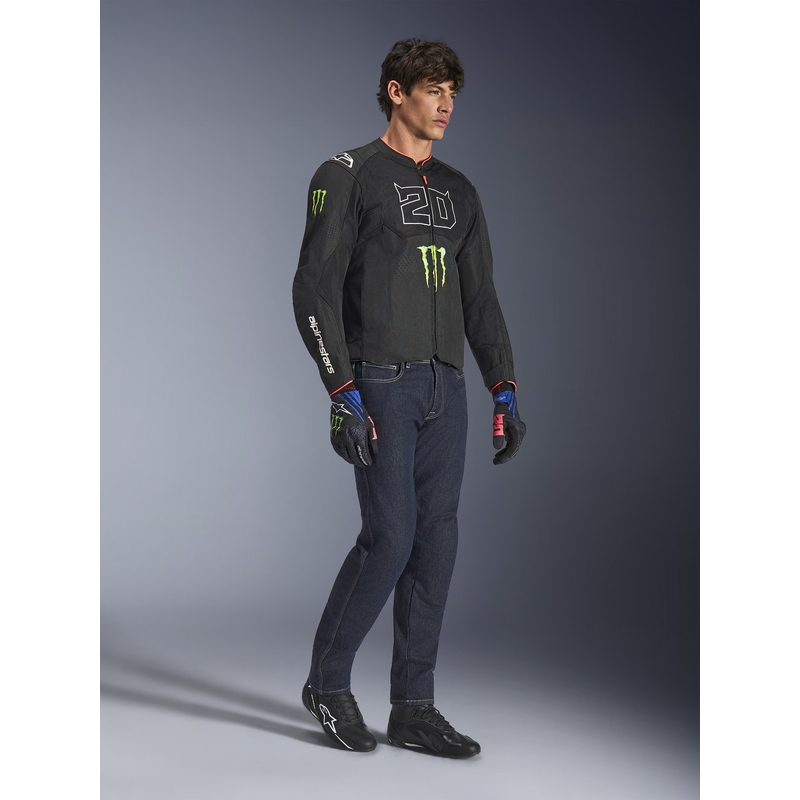 Chaqueta de moto Alpinestars T-SPS Air V2 Monster FQ20, colección blanco y negro.