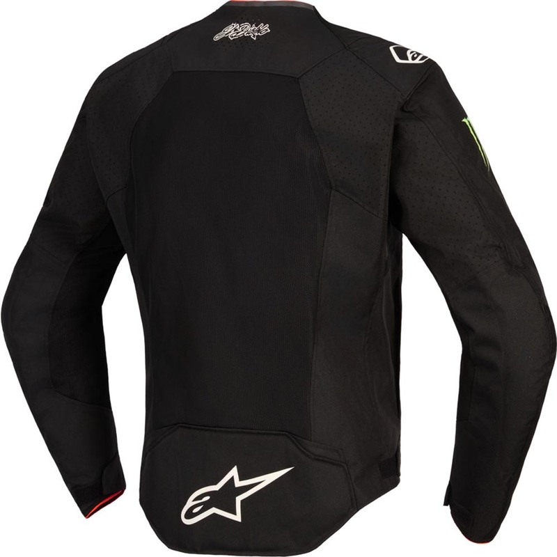 Chaqueta de moto Alpinestars T-SPS Air V2 Monster FQ20, colección blanco y negro.