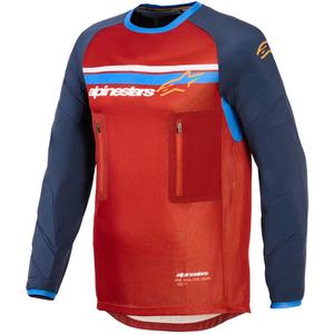 Camiseta de motocross Alpinestars Maxdura Dual naranja-azul oscuro