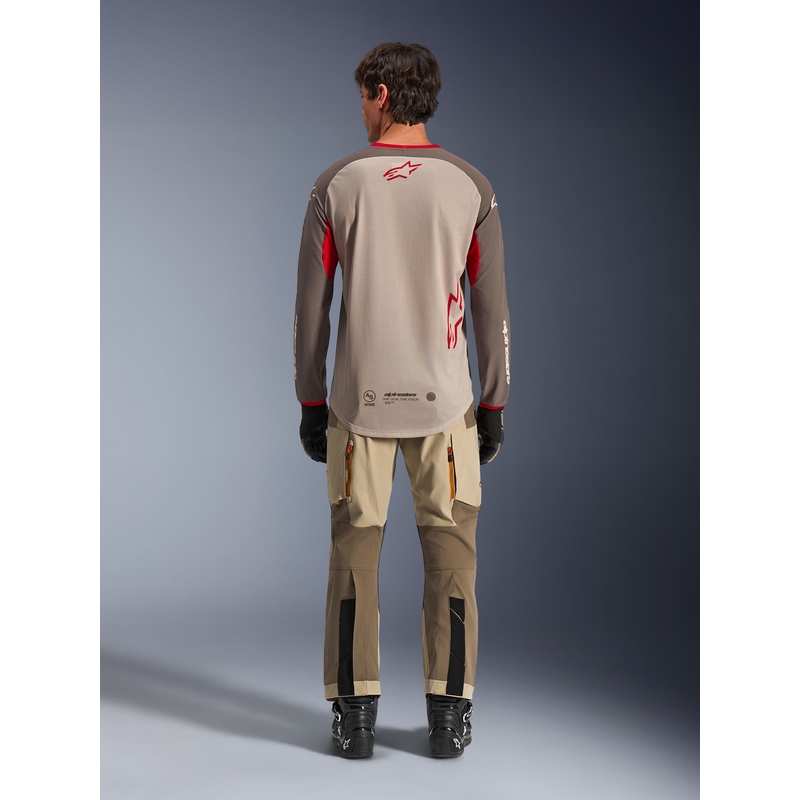 Camiseta de motocross Alpinestars Maxdura Dual marrón-naranja