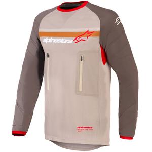 Camiseta de motocross Alpinestars Maxdura Dual marrón-naranja