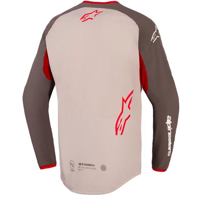 Camiseta de motocross Alpinestars Maxdura Dual marrón-naranja