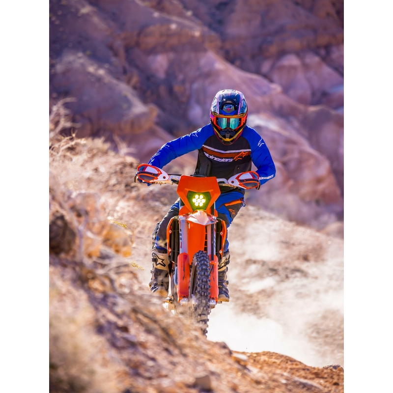 Camiseta de motocross Alpinestars Maxdura Dual gris oscuro-azul-naranja