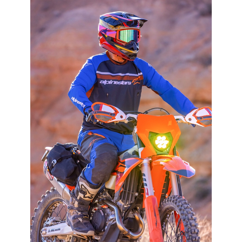 Camiseta de motocross Alpinestars Maxdura Dual gris oscuro-azul-naranja