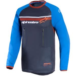 Camiseta de motocross Alpinestars Maxdura Dual gris oscuro-azul-naranja
