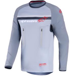 Camiseta de motocross Alpinestars Maxdura Dual gris claro-gris oscuro-naranja