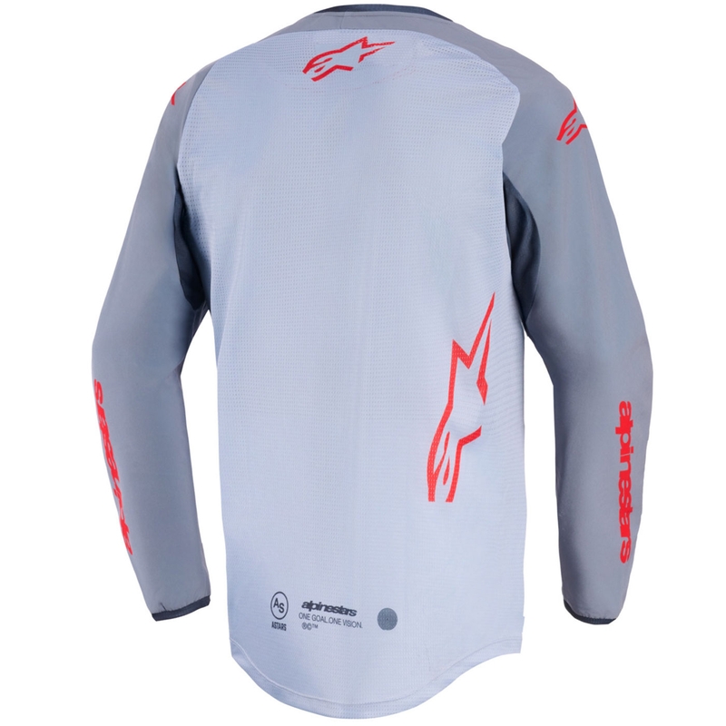 Camiseta de motocross Alpinestars Maxdura Dual gris claro-gris oscuro-naranja
