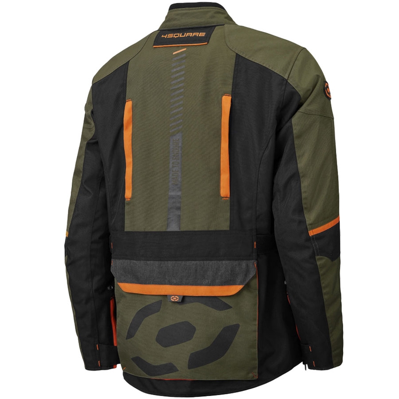 Chaqueta de moto 4SQUARE Trailer Craft color caqui-naranja