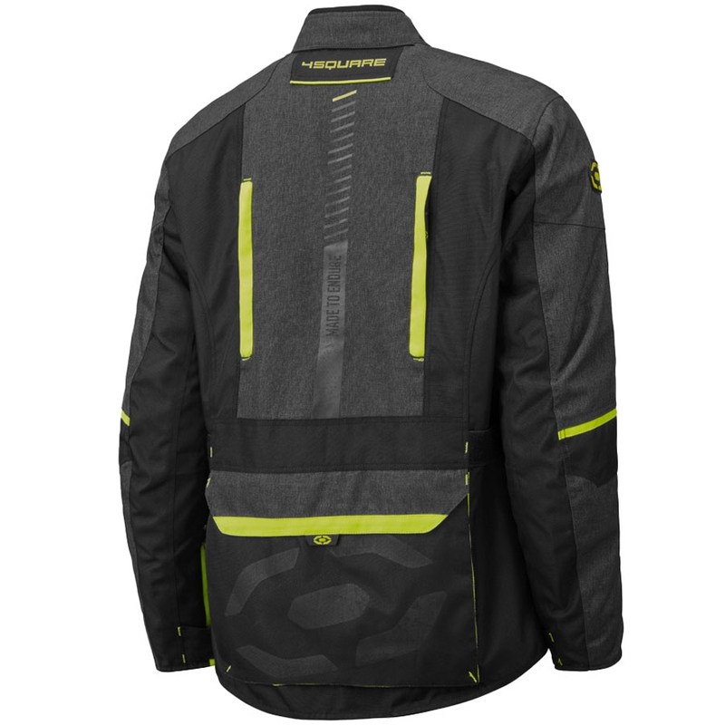 Chaqueta de moto 4SQUARE Trailer Craft gris-amarillo flúor