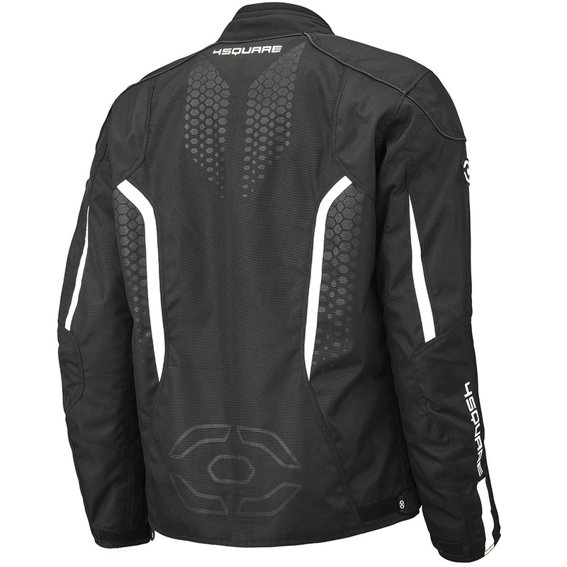 Chaqueta de moto 4SQUARE Sportster Dart en blanco y negro