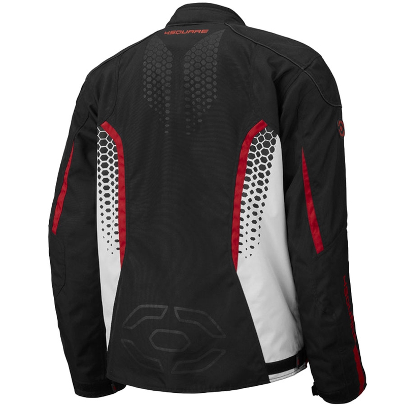 Chaqueta de moto 4SQUARE Sportster Dart negra-blanca-roja