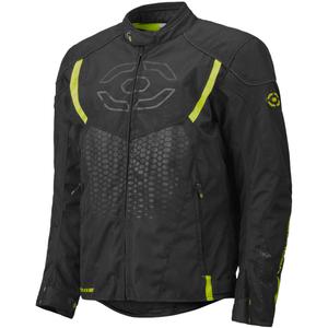Chaqueta de moto 4SQUARE Sportster Dart negra-amarillo flúor