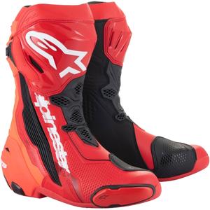 Botas de moto Alpinestars Supertech R rojo fluo