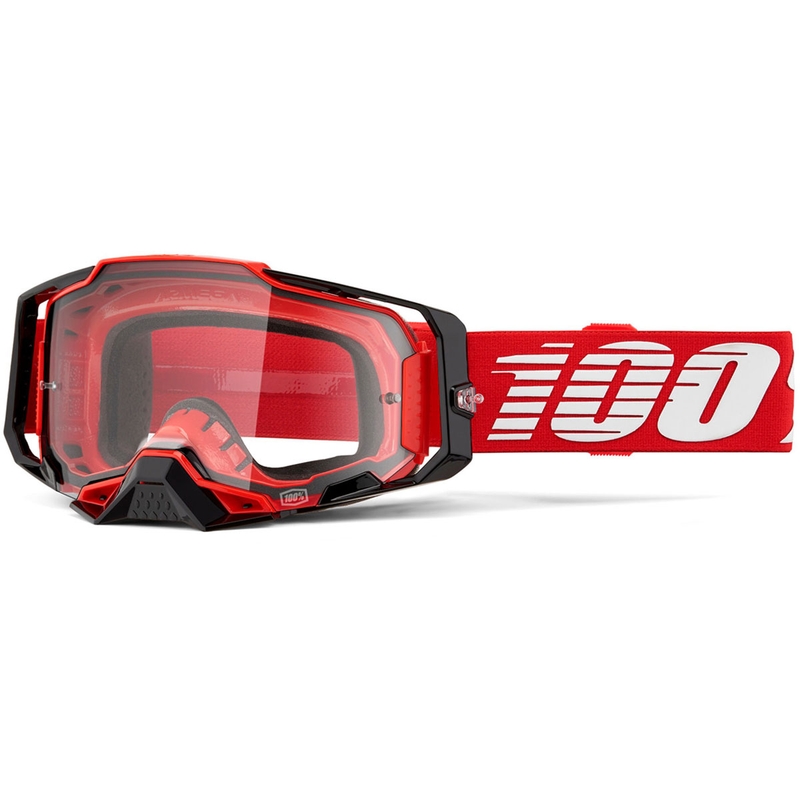 Gafas de motocross 100% Armega Rojas con plexiglás transparente