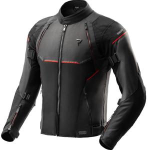 Chaqueta de moto Rebelhorn Swift negra-gris oscuro-roja