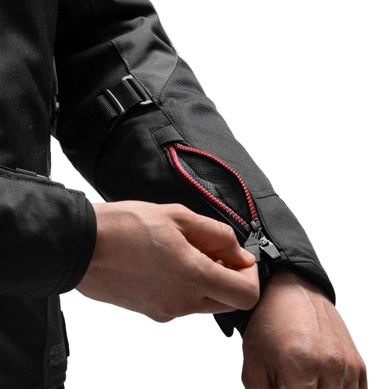 Chaqueta de moto Rebelhorn Swift negra-gris oscuro-roja