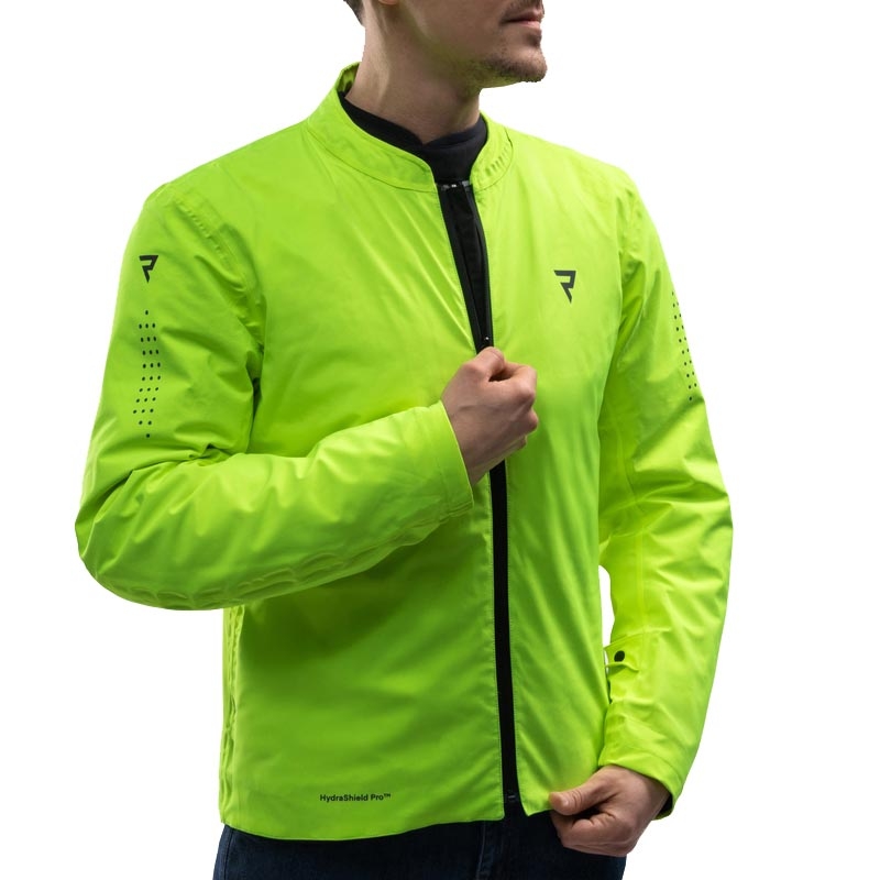 Chaqueta de moto Rebelhorn Swift gris claro-amarillo flúor