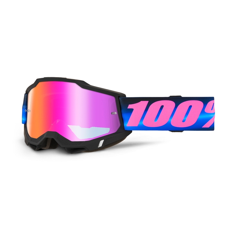 Gafas de motocross 100% ACCURI 2 Superdome con plexiglás rojo.