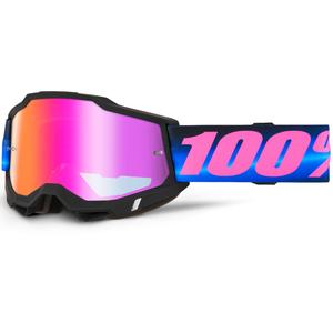 Gafas de motocross 100% ACCURI 2 Superdome con plexiglás rojo.