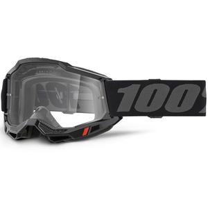 Gafas de motocross 100% ACCURI 2 OTG negras con plexiglás transparente