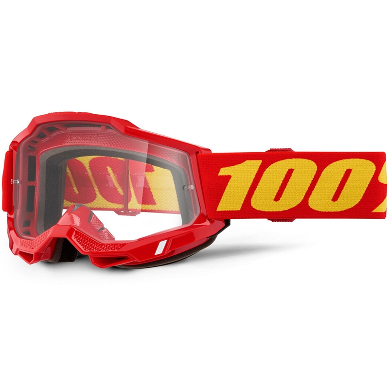 Gafas de motocross 100% ACCURI 2 OTG rojas con plexiglás transparente