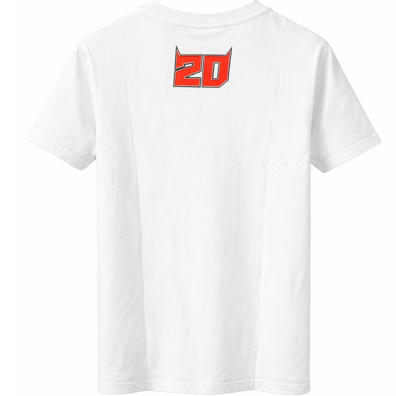 Camiseta Ducati Fabio Quartararo 20 con estampado colorido, color blanco.