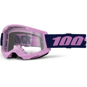 Gafas de motocross 100% STRATA 2 NUEVAS, color morado con plexiglás transparente.