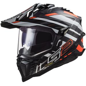 Casco Enduro LS2 MX701 Explorer C Edge 06 negro-gris-naranja fluo